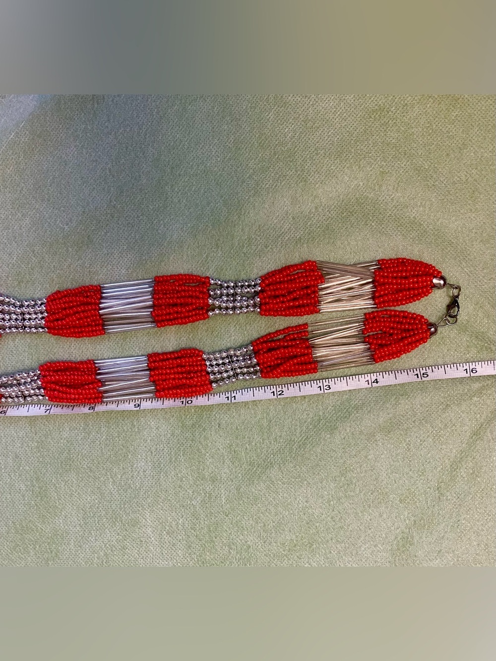Red Beaded Multi-Strand Necklace - Picture 5 of 5